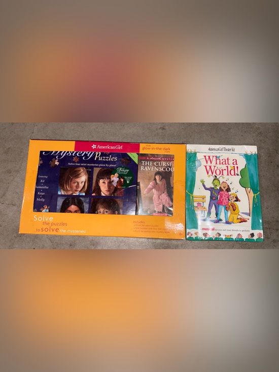 American Girl Other - American Girl Mystery Puzzles/Books & What a World Theater Kit